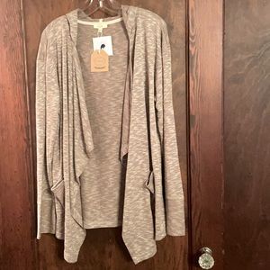 Lightweight hooded cardigan